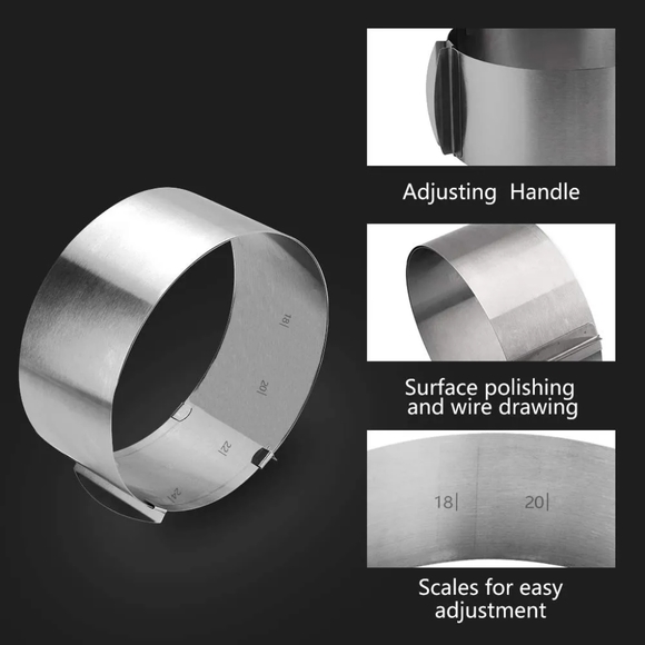 Adjustable Cake Mold Ring 6-12 Inch Mousse Ring Stainless Steel Cake Mold Baking - Picture 3 of 6